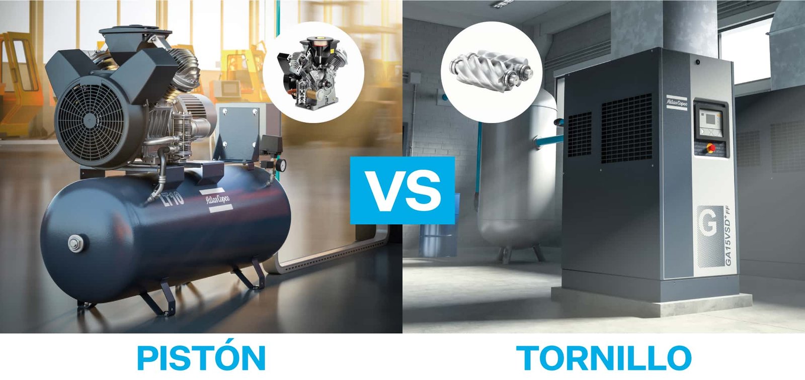 Compresoras de tornillo vs pistón: ¿Cuál elegir?
